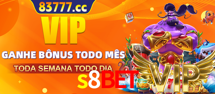 Banner promocional do s8bet oferecendo 100% de recompensas adicionais contínuas para quem fizer o login diário (Daily sign-in), com um mascote de coelho.