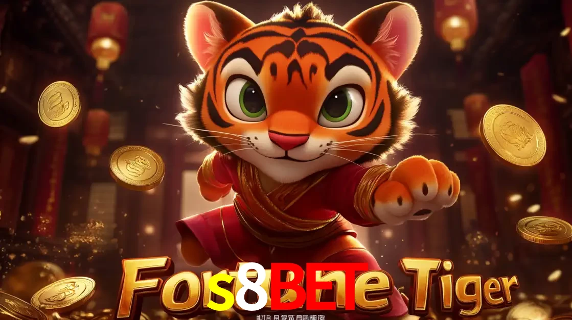 O carismático mascote do jogo de slot Fortune Tiger, um tigre fofo em pose de artes marciais, pronto para trazer sorte e multiplicadores de ganhos no cassino online s8bet.